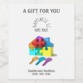 Étiquette Pour Bouteilles De Vin Agent immobilier personnalisé (Étiquettes simples)