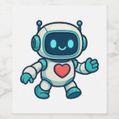 Étiquette Pour Bouteilles De Vin AI & Robot Characters (Étiquettes simples)