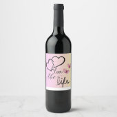 Étiquette Pour Bouteilles De Vin aime la vie (Devant)