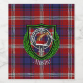 Étiquette Pour Bouteilles De Vin Ainslie Scottish Clan Tartan & Crest (Étiquettes simples)