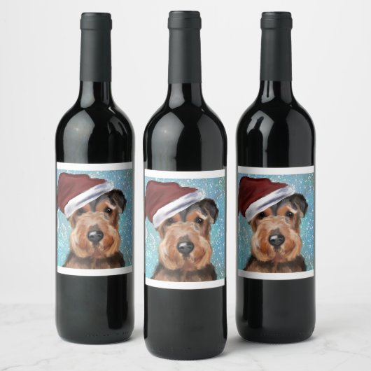 ÉTIQUETTE POUR BOUTEILLES DE VIN AIREDALE TERRIER (Bouteilles)