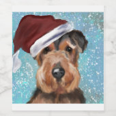 ÉTIQUETTE POUR BOUTEILLES DE VIN AIREDALE TERRIER (Étiquettes simples)