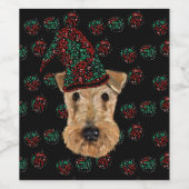 ÉTIQUETTE POUR BOUTEILLES DE VIN AIREDALE TERRIER (Étiquettes simples)