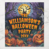 Étiquette Pour Bouteilles De Vin Ajouter un nom Année Halloween (Étiquettes simples)