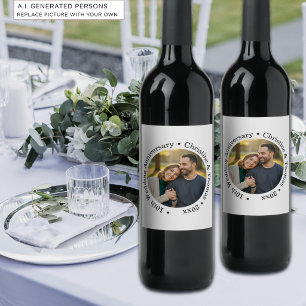 Étiquette Pour Bouteilles De Vin Ajoutez votre propre photo de couple pour vos 10 a