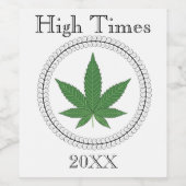 Étiquette Pour Bouteilles De Vin Ajustement de l'arbre de feuille de mauvaises herb (Étiquettes simples)