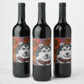 ÉTIQUETTE POUR BOUTEILLES DE VIN ALASKAN MALAMUTE (Bouteilles)