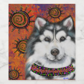 ÉTIQUETTE POUR BOUTEILLES DE VIN ALASKAN MALAMUTE (Étiquettes simples)