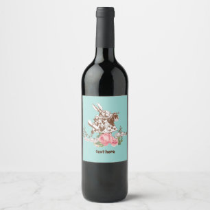 Étiquette Pour Bouteilles De Vin alice dans la flore du pays des merveilles