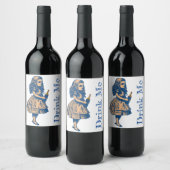 Étiquette Pour Bouteilles De Vin Alice Wonderland Silhouette Boire Moi Vin Étiquett (Bouteilles)