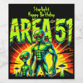 Étiquette Pour Bouteilles De Vin Aliens énigmatiques apparaissent près de la zone 5 (Étiquettes simples)