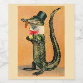 Étiquette Pour Bouteilles De Vin Alligator à Haut-de-Forme (Étiquettes simples)
