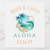 Étiquette Pour Bouteilles De Vin Aloha Tropical Personnalisé (Étiquettes simples)