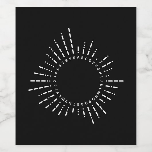 Étiquette Pour Bouteilles De Vin Alphabet Code Morse (Étiquettes simples)