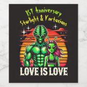 Étiquette Pour Bouteilles De Vin Amateurs Aliens Sous Coucher De Soleil (Étiquettes simples)