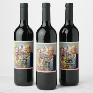 ÉTIQUETTE POUR BOUTEILLES DE VIN AMERICAN GOTHIC RÉINTERPRÉTÉ