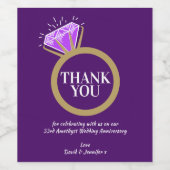 Étiquette Pour Bouteilles De Vin Amethyst 33e anniversaire mariage violet faveur (Étiquettes simples)