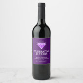 Étiquette Pour Bouteilles De Vin Amethyst 33e anniversaire mariage violet faveur ga (Devant)