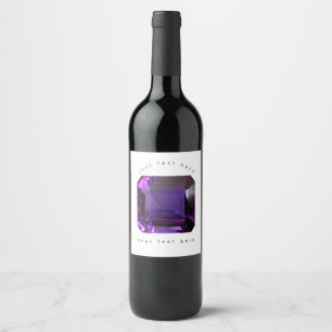Étiquette Pour Bouteilles De Vin Amethyst Gemstone Purple