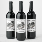 Étiquette Pour Bouteilles De Vin Ami Aime Vous Cute Raccoons Citation (Bouteilles)