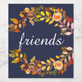 Étiquette Pour Bouteilles De Vin Amis (Étiquettes simples)