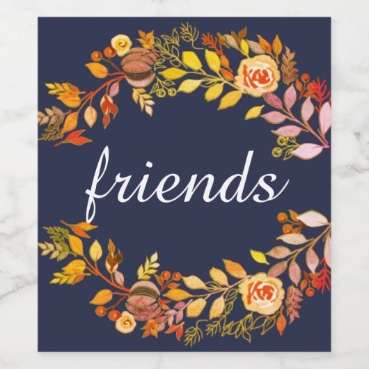 Étiquette Pour Bouteilles De Vin Amis (Étiquettes simples)