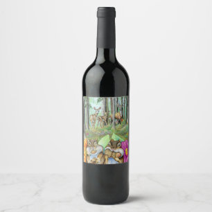 Étiquette Pour Bouteilles De Vin Amis à noix