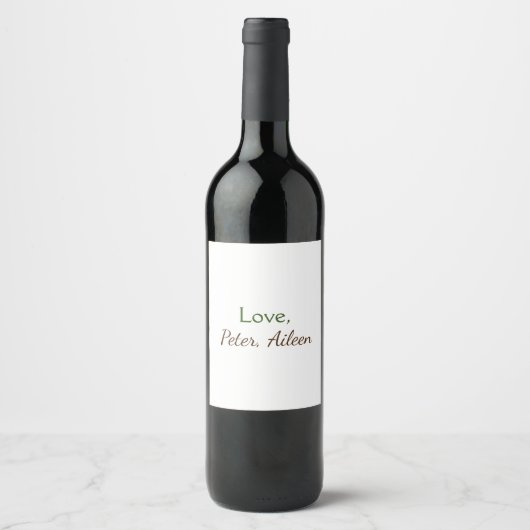 Étiquette Pour Bouteilles De Vin amour ajouter un nom simple texte modifiable minim (Devant)