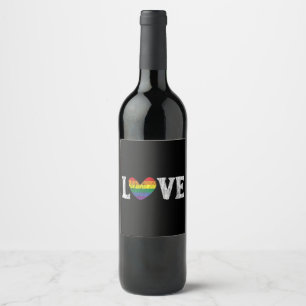 Étiquette Pour Bouteilles De Vin Amour Arc-en-ciel Vintage Fière Famille Gay Lesbie