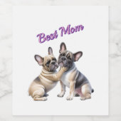 Étiquette Pour Bouteilles De Vin Amour de Bouledogue français (Étiquettes simples)