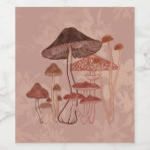 Étiquette Pour Bouteilles De Vin Amour des champignons (Étiquettes simples)