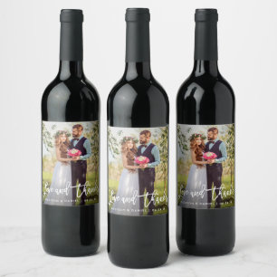Étiquette Pour Bouteilles De Vin Amour et Merci   Merci de Mariage de script de bro