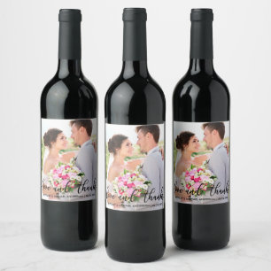 Étiquette Pour Bouteilles De Vin Amour et merci Merci Mariage moderne Photo B