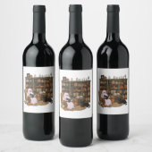 Étiquette Pour Bouteilles De Vin Amoureux des chats du livre de lecture Ghost Hallo (Bouteilles)