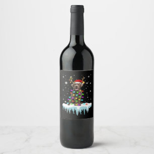 Étiquette Pour Bouteilles De Vin Amoureux des chiens Lumière de Noël du Labrador