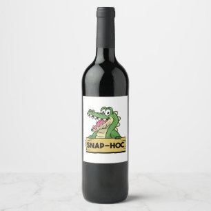 Étiquette Pour Bouteilles De Vin Amoureux drôle d'alligator et crocodile de soigneu
