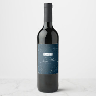 Étiquette Pour Bouteilles De Vin AMQ Joyeux Étiquette de bouteille de vin du Nouvel