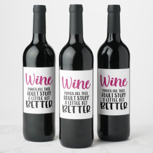 Étiquette Pour Bouteilles De Vin Amusant Étiquette de vin adulte