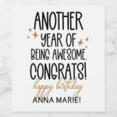 Étiquette Pour Bouteilles De Vin Amusant Joyeux Anniversaire Vieillir (Étiquettes simples)