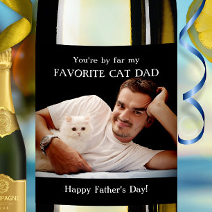Étiquette Pour Bouteilles De Vin Amusant Votre Photo Chat Papa Fête des pères Étiqu