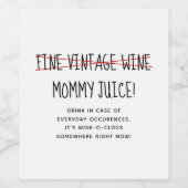 Étiquette Pour Bouteilles De Vin Amusante maman moderne (Étiquettes simples)