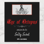 Étiquette Pour Bouteilles De Vin Amusement d'Halloween Œil de Poulpe (Étiquettes simples)