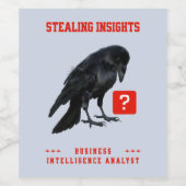 Étiquette Pour Bouteilles De Vin Analyste en intelligence d'affaires Crow (Étiquettes simples)