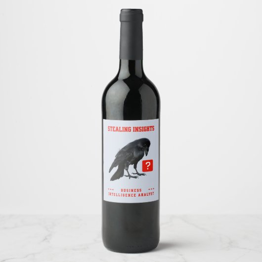 Étiquette Pour Bouteilles De Vin Analyste en intelligence d'affaires Crow (Devant)