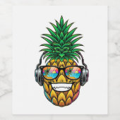 Étiquette Pour Bouteilles De Vin ananas avec lunettes (Étiquettes simples)