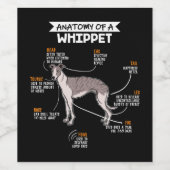 Étiquette Pour Bouteilles De Vin anatomy of a whippet dog funny dog log (Étiquettes simples)