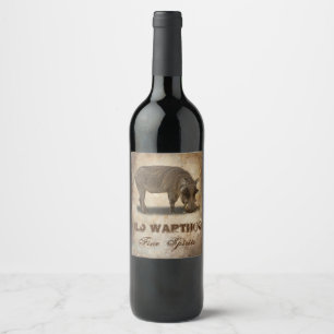 ÉTIQUETTE POUR BOUTEILLES DE VIN ANCIEN WARTHOG