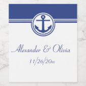 Étiquette Pour Bouteilles De Vin Ancre marine Blue Nautical (Étiquettes simples)