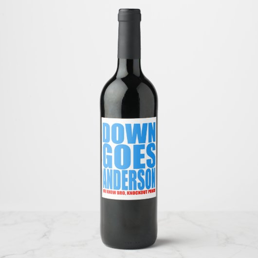 Étiquette Pour Bouteilles De Vin Anderson Tombe (Devant)