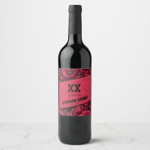 Étiquette Pour Bouteilles De Vin Anémones Colorées Cadeau D'anniversaire 21 Ans Pou